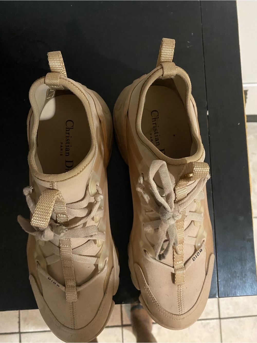 Dior Kids Tan-Beige Trainer Sneakers